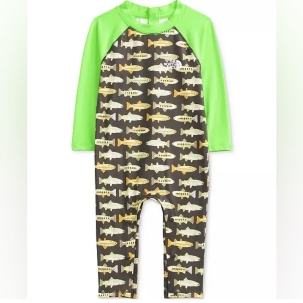 The North Face Baby Swimsuit with Fish Pattern UPF40+